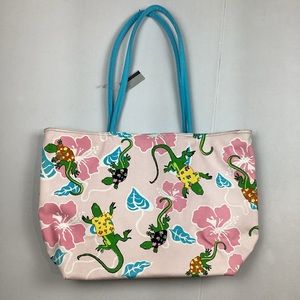 Floral and Lizard Print Tote Bag NEW!